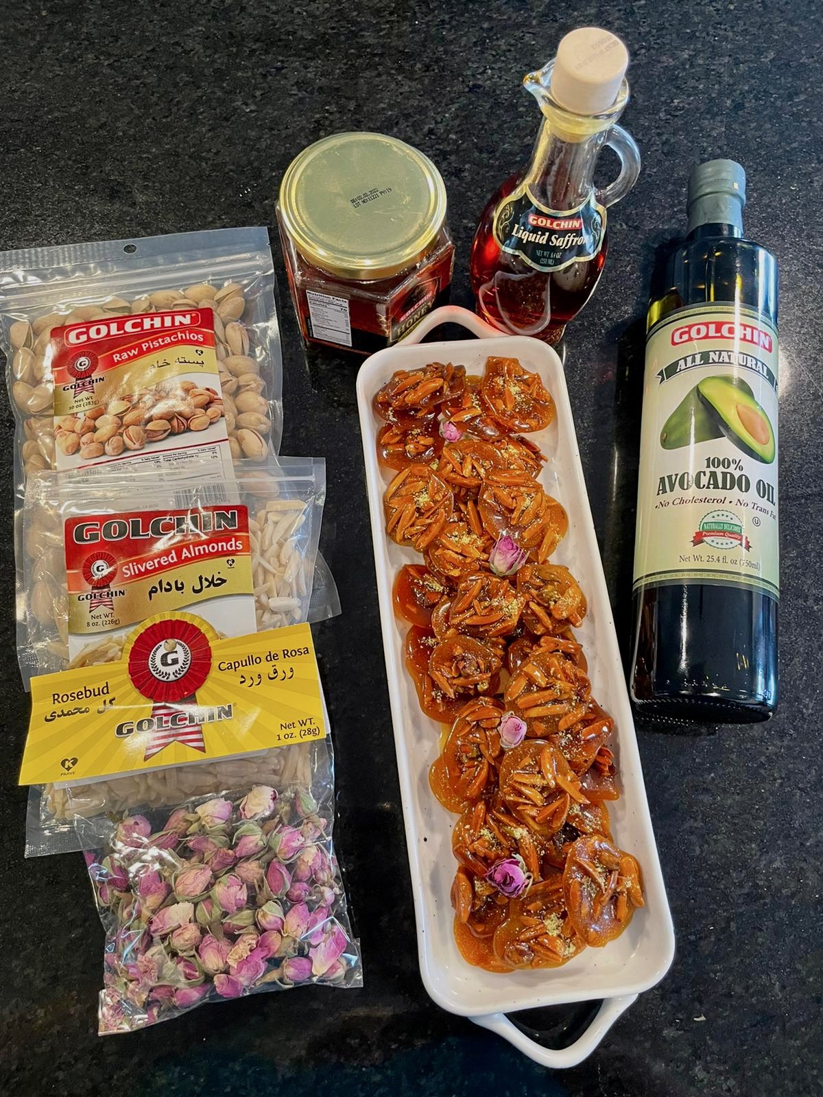 Homemade Honey Almond Saffron Brittle