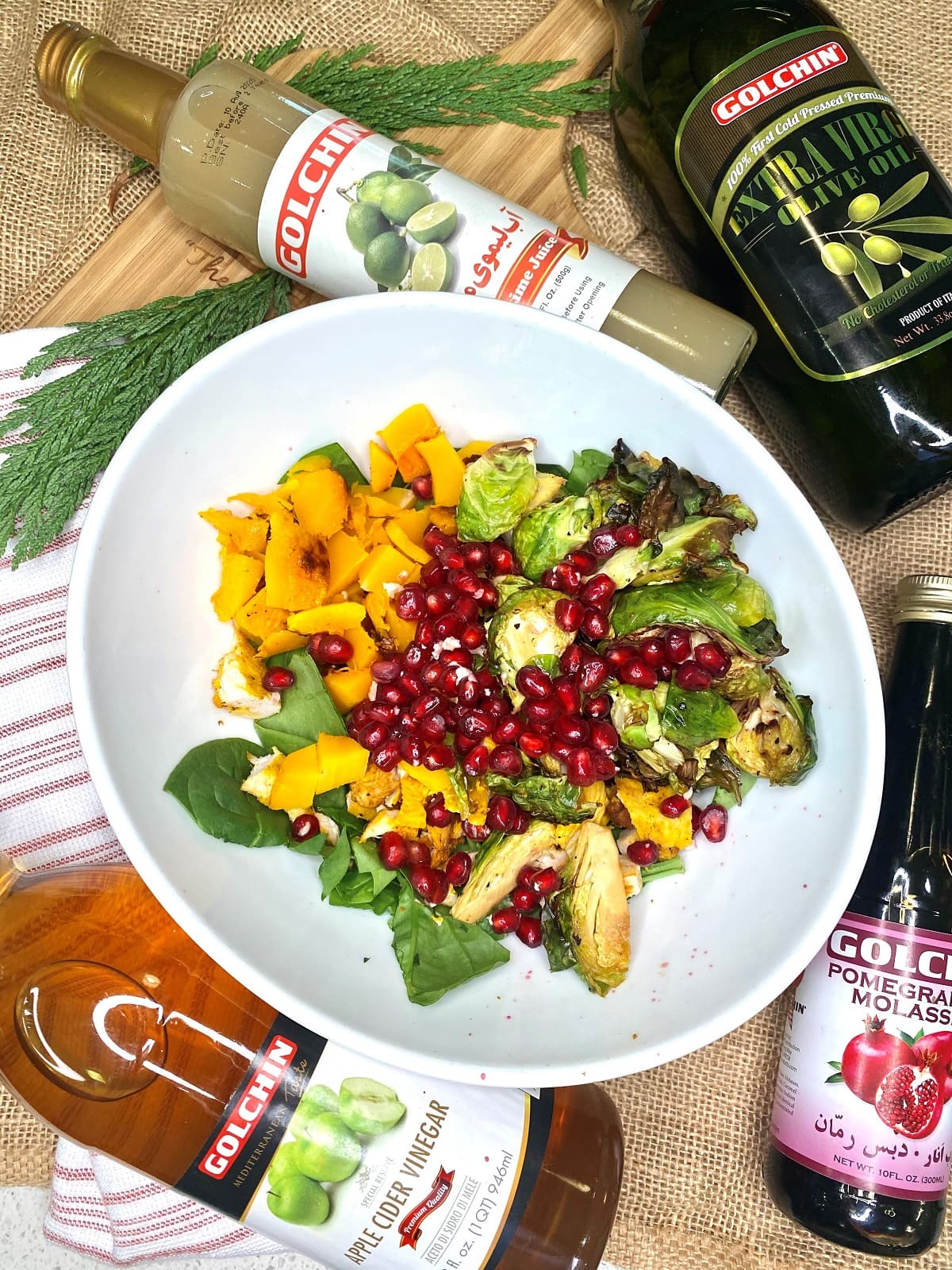Roasted Veggie Salad with Pomegranate Vinaigrette