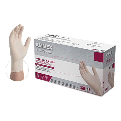AMMEX® Professional Exam Ivory Latex Gloves (Case of 1000)