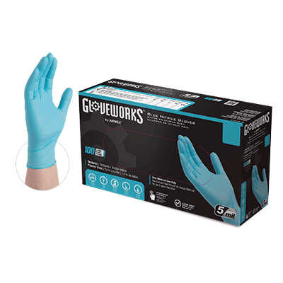 Gloveworks® Industrial Blue Nitrile Gloves (Case of 1000)