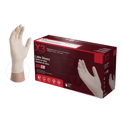 X3® Industrial Ivory Latex Gloves (Case of 1000)