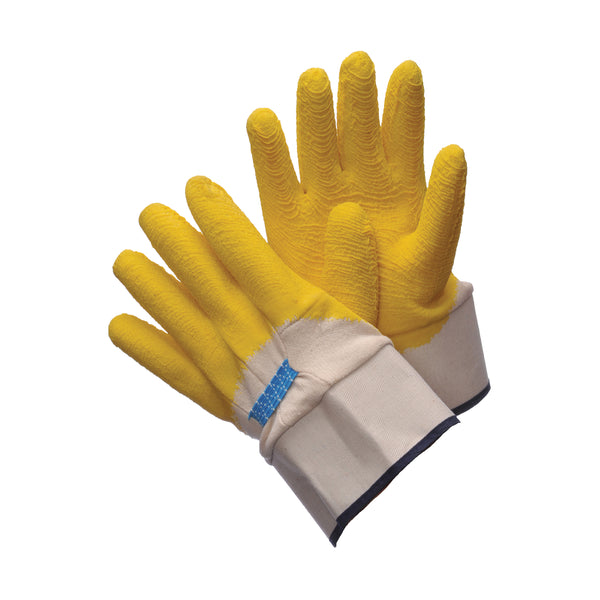 Yellow Crinkle Latex Gloves 96-5415