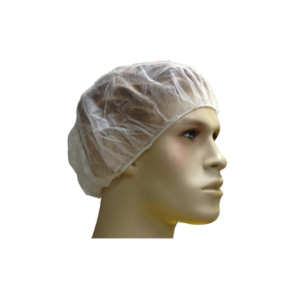 21" Pleated White Bouffant Caps 00-1121WP