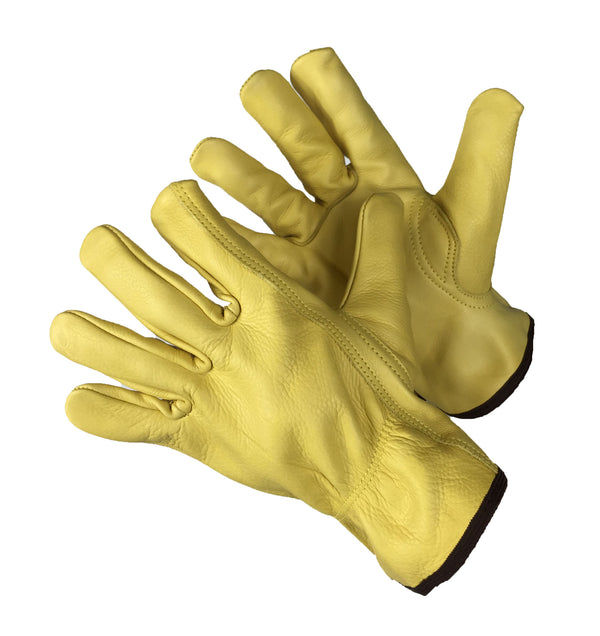 Golden Brown Cow Grain Driver Gloves 32-1383GB